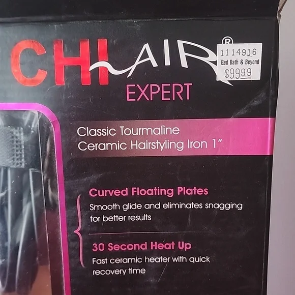 Chi Air Expert, Classic Tourmaline Ceramic Hairstyling. Iron 1 with Thermal Mat.
